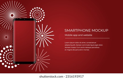 Realistic smartphones, different sizes and shapes, different colors and on a transparent background