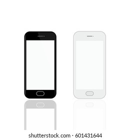 Realistic smartphones mockup. Vector smartphones isolated on white background