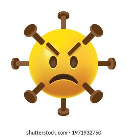 Realistic smile angry virus icon