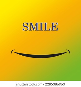 Realistic smile orange background. Realistic render emoji. Vector illustration.