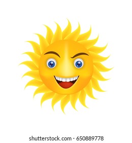 Realistic smile sun