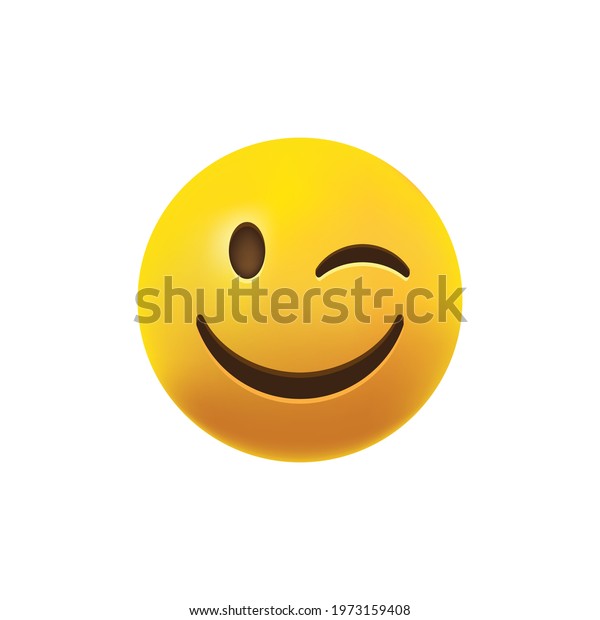 Realistic smile with winking\
eye icon