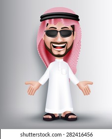 Saudi Arabia Man Holding Flag City Stock Vector (Royalty Free ...
