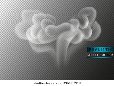 Realistic Smoke after the explosion. Clouds of Smoke. Vector illustration