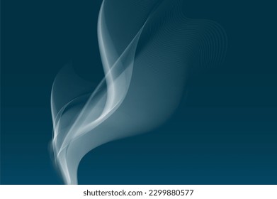 Realistic smoke background. Abstract wave lines. Graphic concept for your design