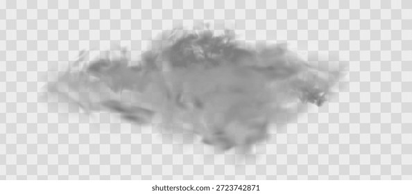 Realistische Rauchwolke auf transparentem Hintergrund. Nebel, Wolkennebel. Vektor.