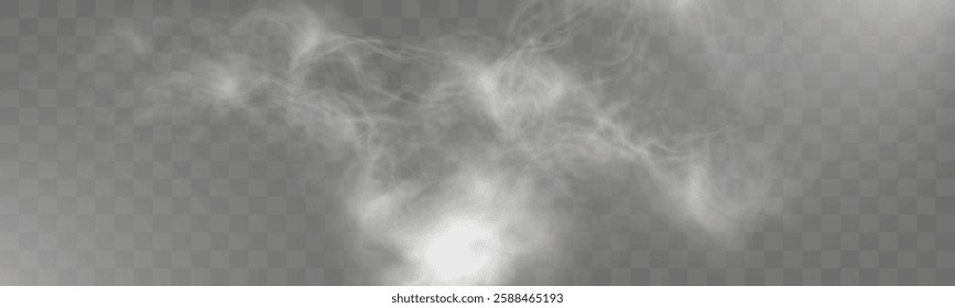 Realistic smoke effect, transparent fog overlay, wispy vapor texture, soft mist background, swirling haze.