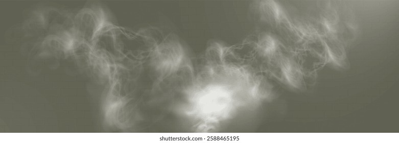 Realistic smoke effect, transparent fog overlay, wispy vapor texture, soft mist background, swirling haze.