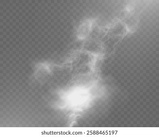 Realistic smoke effect, transparent fog overlay, wispy vapor texture, soft mist background, swirling haze.