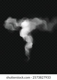 Realistic smoke effect vector with soft, flowing wisps and a translucent appearance. Perfect for creating atmospheric designs, backgrounds, and dramatic visual effects.