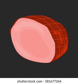 Realistic smoke ham color flat icon. For web and mobile design