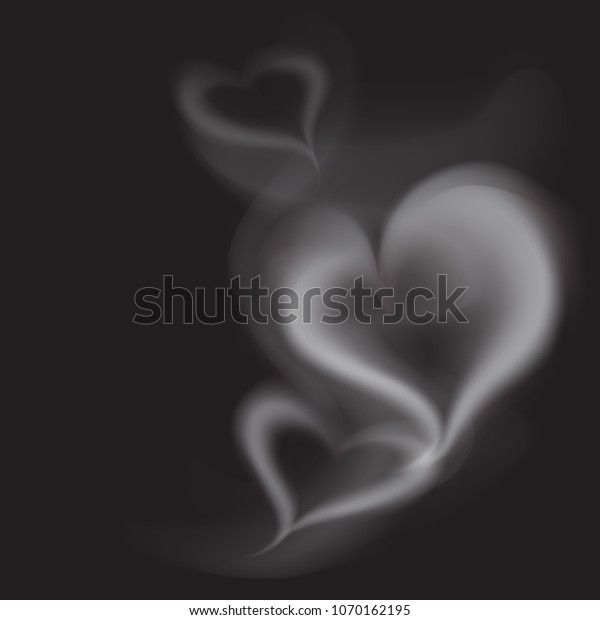 Realistic Smoke Heart On Dark Background Stock Vector (Royalty Free ...