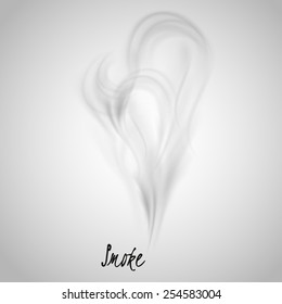 Realistic smoke isolated on a light grey background. Vector illustration. 