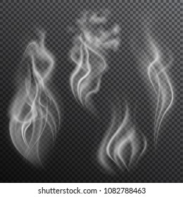 Realistic Smoke On Transparent Background. Vector
