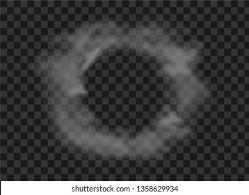 Realistic smoke on transparent background. Cloud vector illustration. Transparent special effect with smoke.
