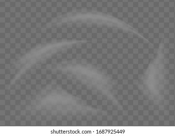 Fuma realista sobre fondo transparente. Ilustración vectorial con efecto de humo especial.Vector aislado de ondas de humo de cigarrillos realistas.