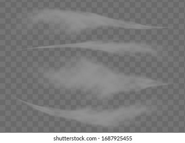 Realistischer Rauch auf transparentem Hintergrund. Vektorillustration-Illustration mit speziellem Raucheffekt.Vektorillustration isoliert realistische Zigarettenrauchwellen.