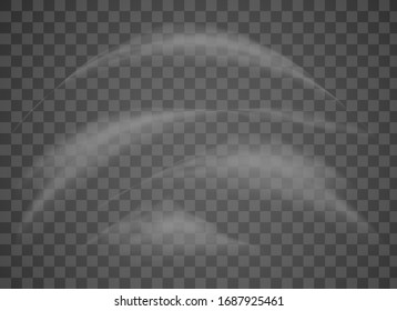 Realistic smoke on transparent background. Vector illustration with special smoke effect.Vector isolated realistic cigarette smoke waves.