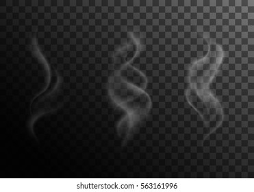 realistic smoke set on a transparent background