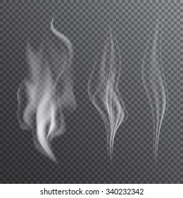 Realistic smoke set. Vector illustration