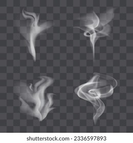 Realistic smoke, steam, cloud collection. Set of smoke in a flat design