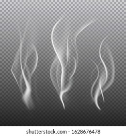 Realistic smoke transparent background vector