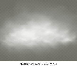 Realistic smoke, vape, fog, smog. Illustration of smoke on a transparent background.