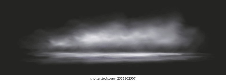  Realistic smoke, vape, fog, smog. Illustration of smoke on a transparent background.