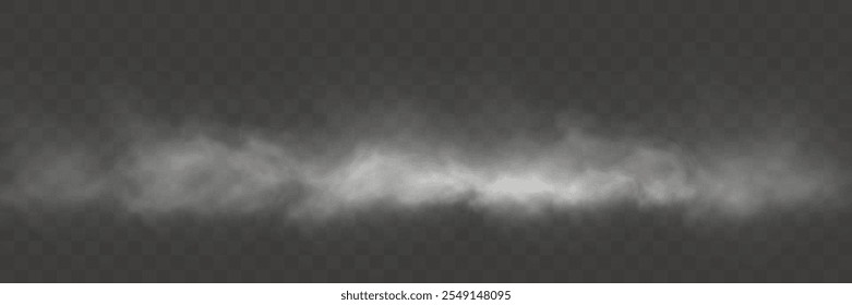 Realistic smoke, vape, fog, smog. Illustration of smoke on a transparent background.	