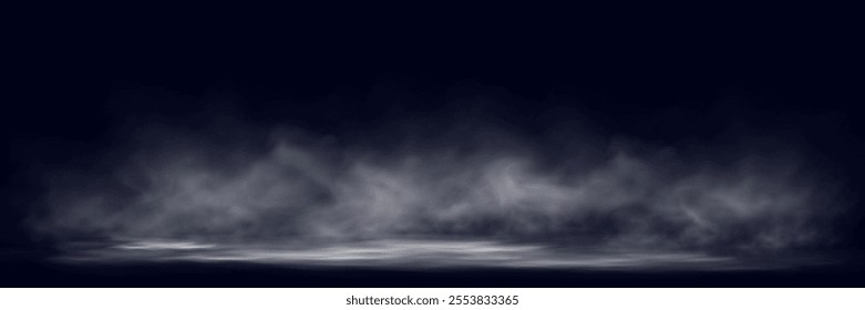 Realistic smoke, vape, fog, smog. Illustration of smoke on a transparent background.	