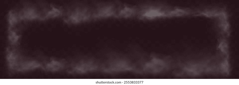 Realistic smoke, vape, fog, smog. Illustration of smoke on a transparent background.	