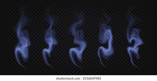 Humo realista, bruma ligera de la Ilustración vectorial, vapor transparente en fondo aislado
