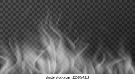 Realistic smoke waves. Effect of fume, steam, smog or fog