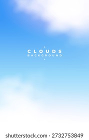 realistic smoky clouds sky blue backdrop vector