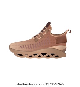 Realistic sneakers. Sports shoes in detailed style.