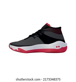 Realistic sneakers. Sports shoes in detailed style.