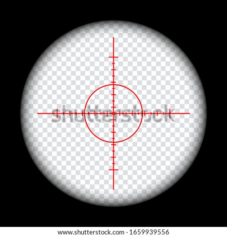 realistic sniper scope crosshairs view. sniper sight with measurement marks. sniper scope template isolated on transparent background. rifle optical sight.