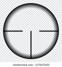 Realistic sniper sight with measurement marks. Sniper scope template isolated on transparent background. Sniper scope crosshairs view. Realistic optical sight.