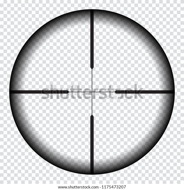 計測記号とリアルな照準 透明な背景にスナイパースコープテンプレート スナイパースコープのクロスヘアビュー 写実的な光学的視界 のベクター画像素材 ロイヤリティフリー
