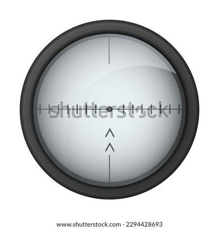 Realistic sniper sight. Sniper scope with measurement marks template. Sniper scope crosshairs view. Realistic vector optical sight.