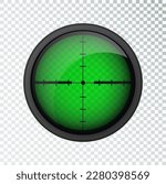 Realistic sniper sight thermal imager. Sniper scope with measurement thermal imager marks template. Sniper scope crosshairs view. Realistic vector optical sight.