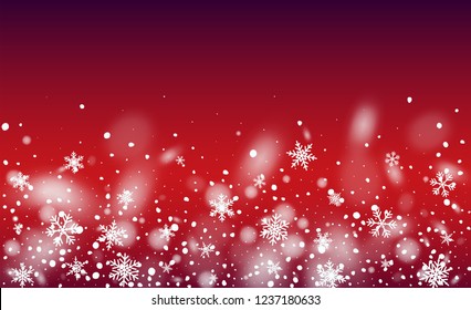 Realistic Snow Background. Fantasy Holiday Vector Illustration. Background with Isolated Fall of Snow. Fantasy  Snowstorm Illustration Design.