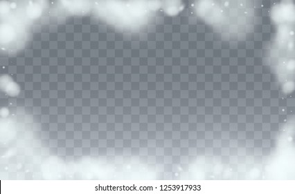Realistic Snow Background. Holiday Illustration for Merry Christmas Card. Background with Flying Snowflakes. Fantasy  Snowstorm Illustration Design.