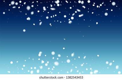 Realistic Snow Background. Holiday Illustration for Merry Christmas Card. Background with Flying Snowflakes. Magic Blizzard Illustration Design.