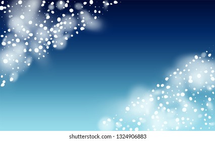 Realistic Snow Background. Illustration for Happy New Year Design. Glitter White Snow Background. Magic Blizzard Illustration Design.
