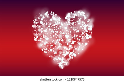 Realistic Snow Background. Illustration for Merry Christmas Design. Background with Flying Snowflakes. Fantasy  Snowstorm Illustration Design.