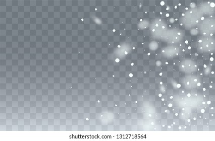 Realistic Snow Background. Winter Merry Christmas Illustration. Background with Isolated Fall of Snow. Fantasy  Snowstorm Illustration Design.