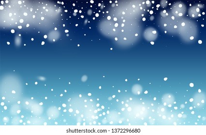 Realistic Snow Background. Winter Snowy Vector Illustration. Isolated Snowflakes Background. Fantasy  Snowstorm Illustration Design.