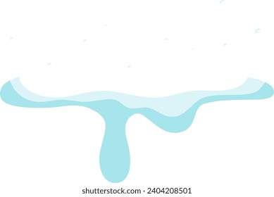 Realistic snow caps set. White snow caps, snowball, snowdrifts and snow piles. Snowy elements on winter background. Winter elements decorations. Winte