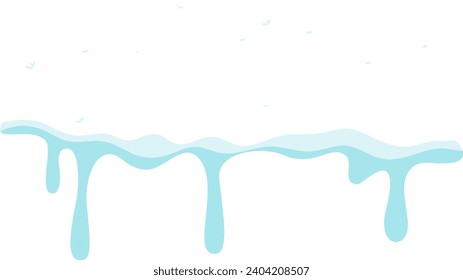 Realistic snow caps set. White snow caps, snowball, snowdrifts and snow piles. Snowy elements on winter background. Winter elements decorations. Winte